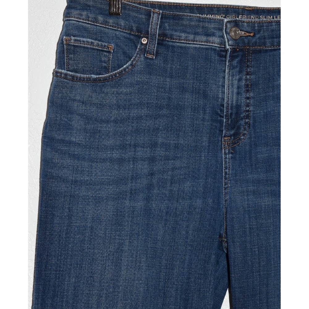 Chicos 2R/12 So Slimming Girlfriend Slim Leg Ankle Jeans Blue 5-Pocket Raw Hem - Picture 7 of 16
